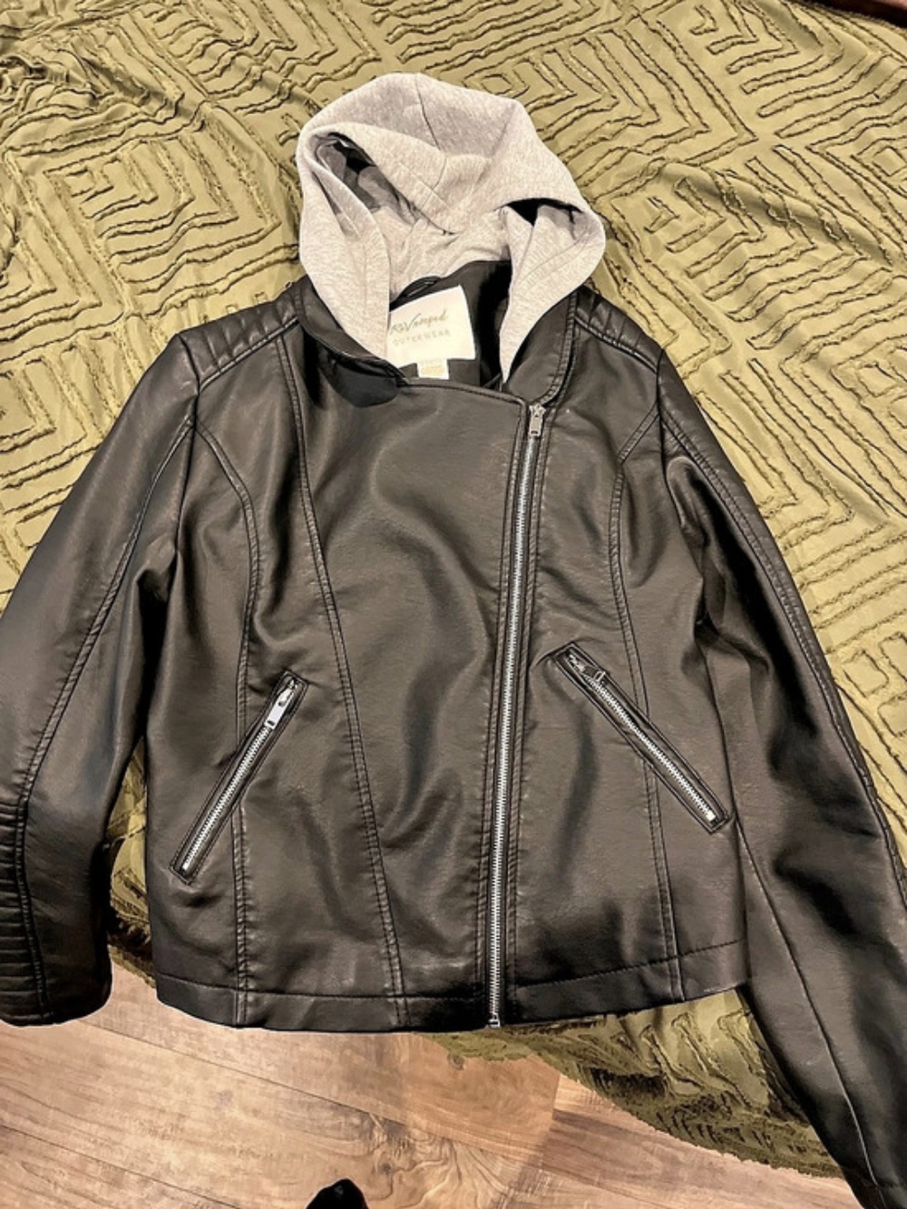 Hooded Black Jacket Like New
